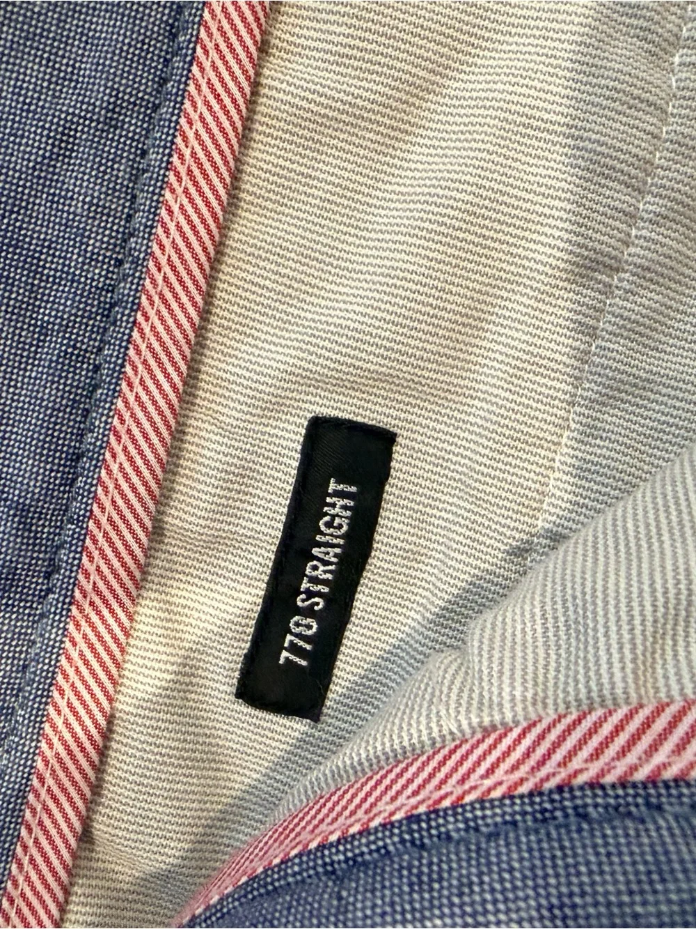 J. Crew Beige Slim Trousers with Blue Waistband Detail